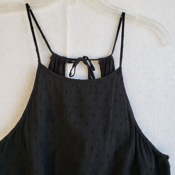 Rhythm Dress Size Small Black Spaghetti Strap Open Back Elastic Waist Tie Lined - Picture 3 of 11